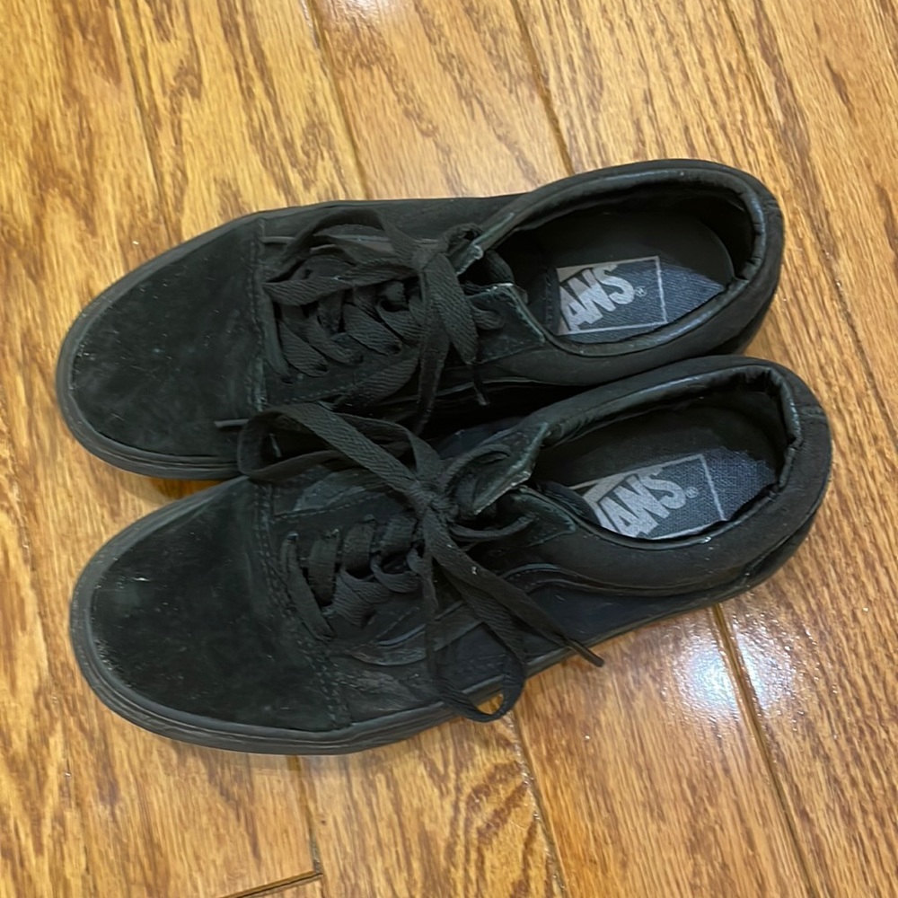 All black platform vans
